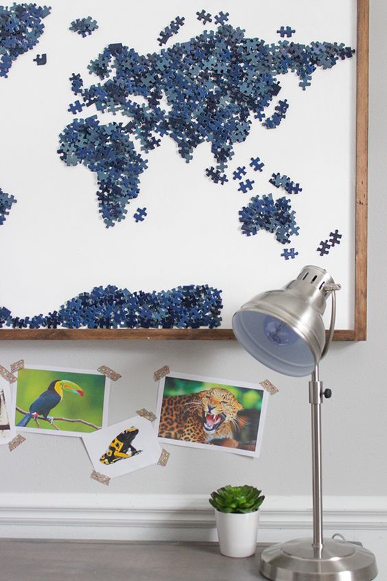 Skvělé nápady, jak využít zbylé dílky puzzle, kterému chybí jeden nebo více kousků: 30+ nápadů na originální dekorace!