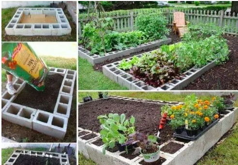 Inspirace na vyvýšené záhony z betonových tvárnic – Na zeleninu, jahody i oblíbené květiny