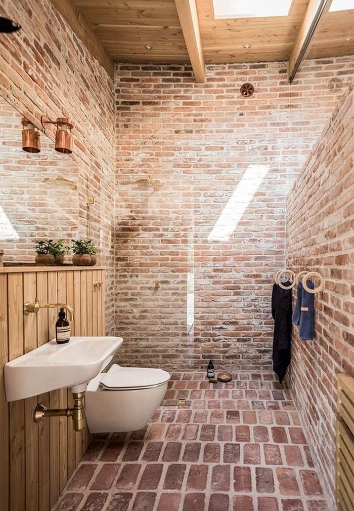 Inspirace na cihlový obklad v koupelně – Stačí ho dát jen na jednu stěnu