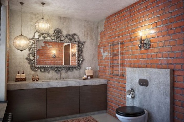 Inspirace na cihlový obklad v koupelně – Stačí ho dát jen na jednu stěnu