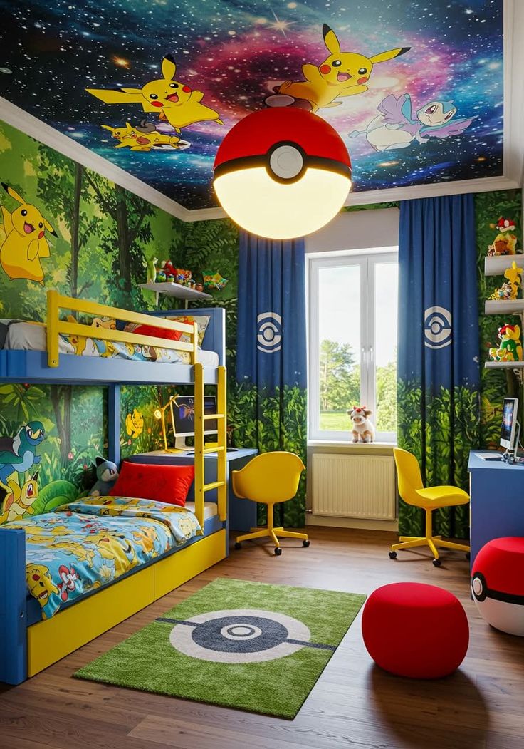 Pokémon inspirace do pokoje: postele, povlečení a dekorace s Pikachu – 15 nejkrásnějších inspirací