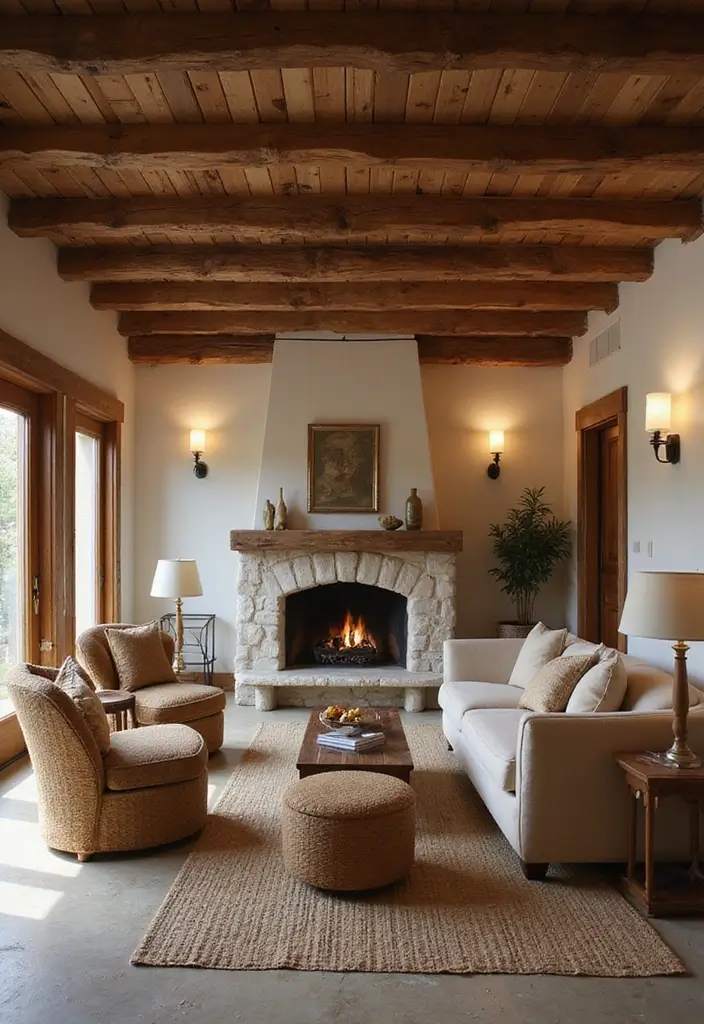 Rustikální dřevěné trámy a skryté LED podsvícení: 20 inspirací pro autentický hacienda styl