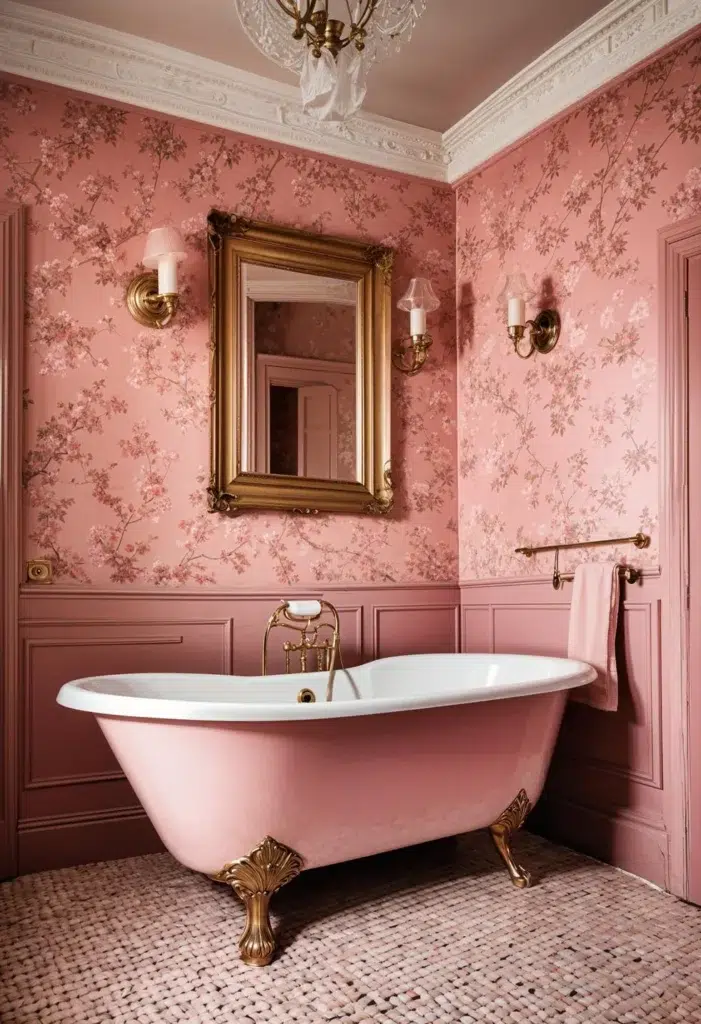 30 inspirací na růžovou koupelnu, které vypadají luxusně