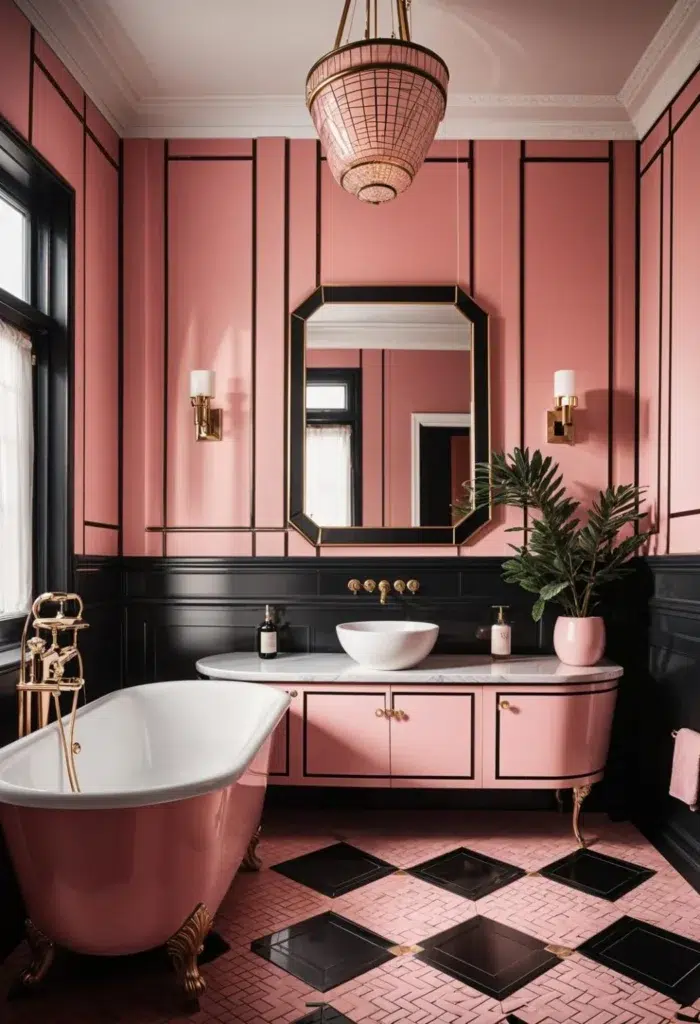 30 inspirací na růžovou koupelnu, které vypadají luxusně