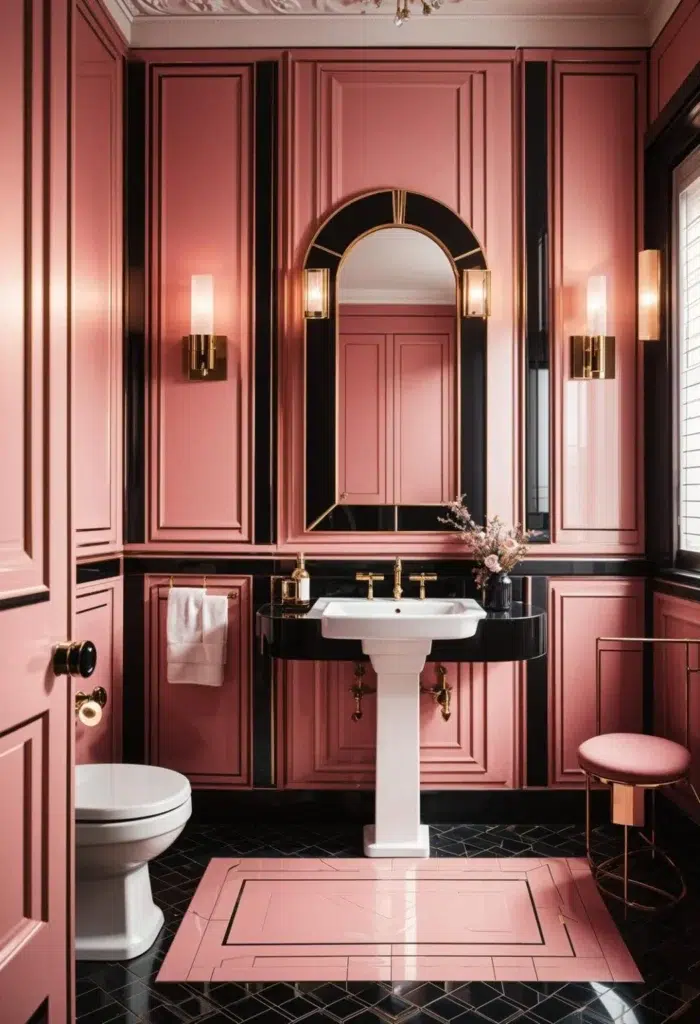 30 inspirací na růžovou koupelnu, které vypadají luxusně