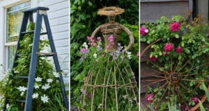 15+ DIY zahradních opor z recyklovaných věcí, které vypadají luxusně
