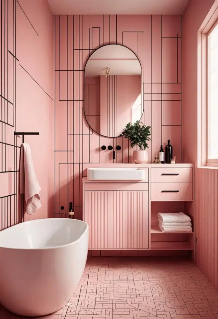30 inspirací na růžovou koupelnu, které vypadají luxusně