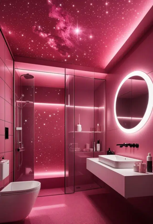 30 inspirací na růžovou koupelnu, které vypadají luxusně