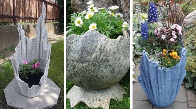 DIY betonové květináče do zahrady: 40 originálních nápadů, které snadno zvládnete