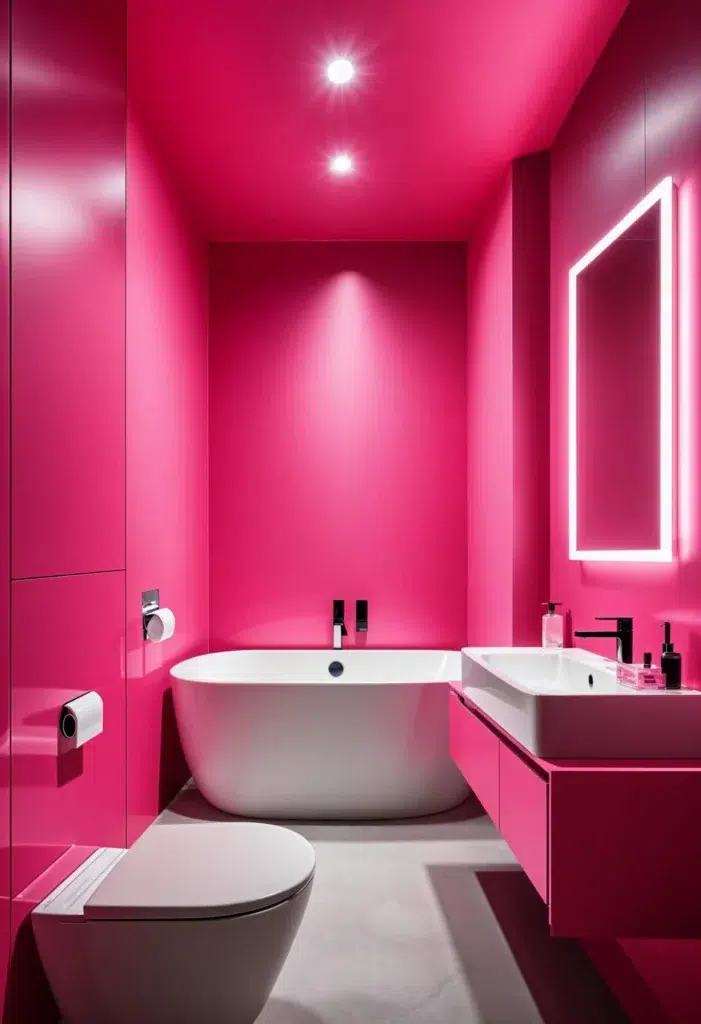 30 inspirací na růžovou koupelnu, které vypadají luxusně