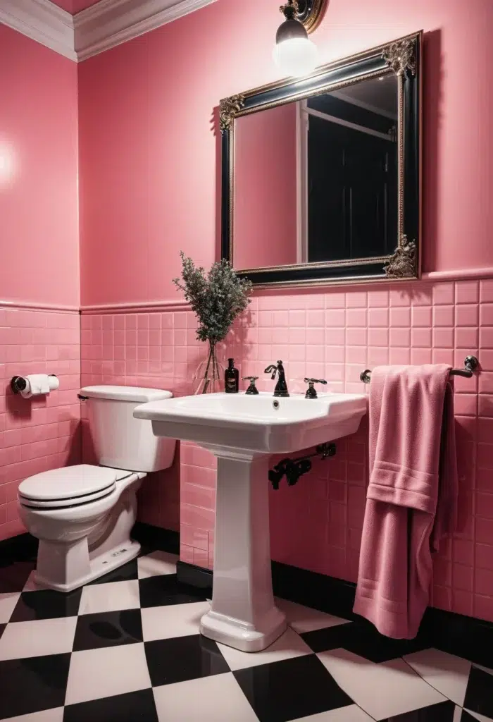 30 inspirací na růžovou koupelnu, které vypadají luxusně