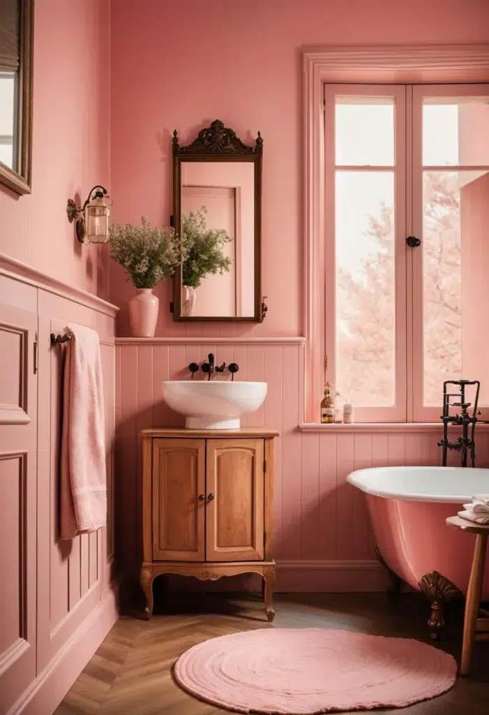 30 inspirací na růžovou koupelnu, které vypadají luxusně