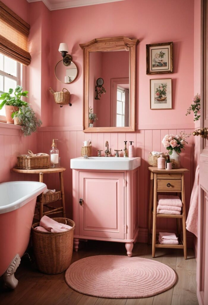 30 inspirací na růžovou koupelnu, které vypadají luxusně