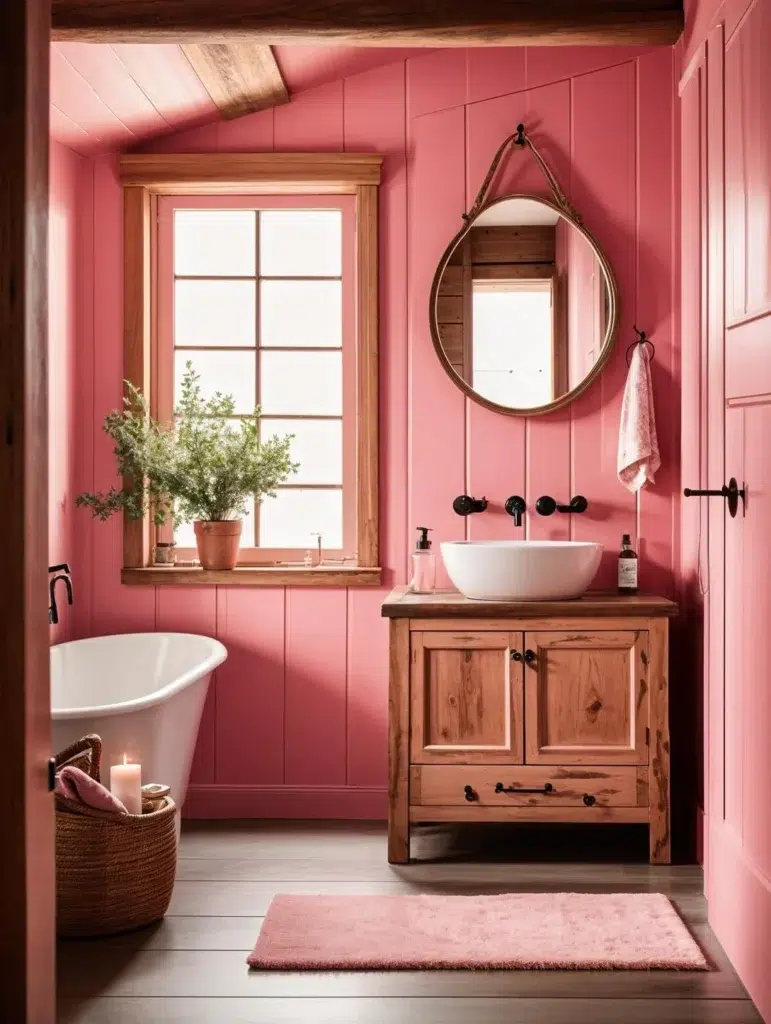 30 inspirací na růžovou koupelnu, které vypadají luxusně