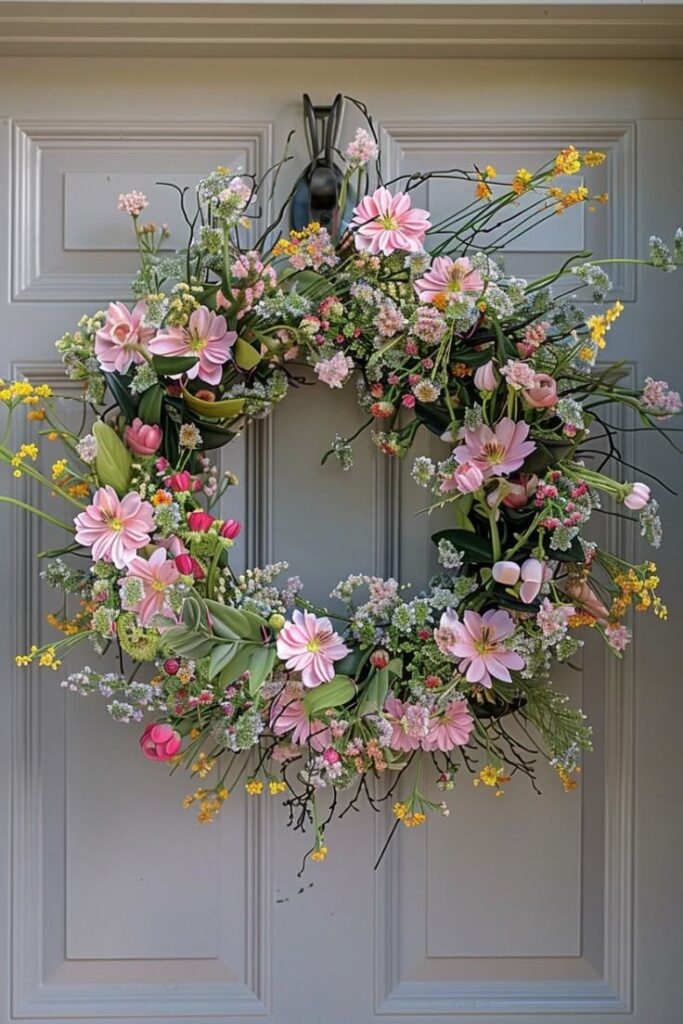 Jarní věnce na dveře: 30+ jednoduchých jarních DIY inspirací