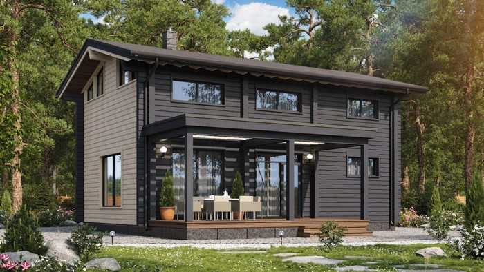 Krásné fasády domů z lepeného lamelového dřeva: 50+ ekologických návrhů s elegantním designem