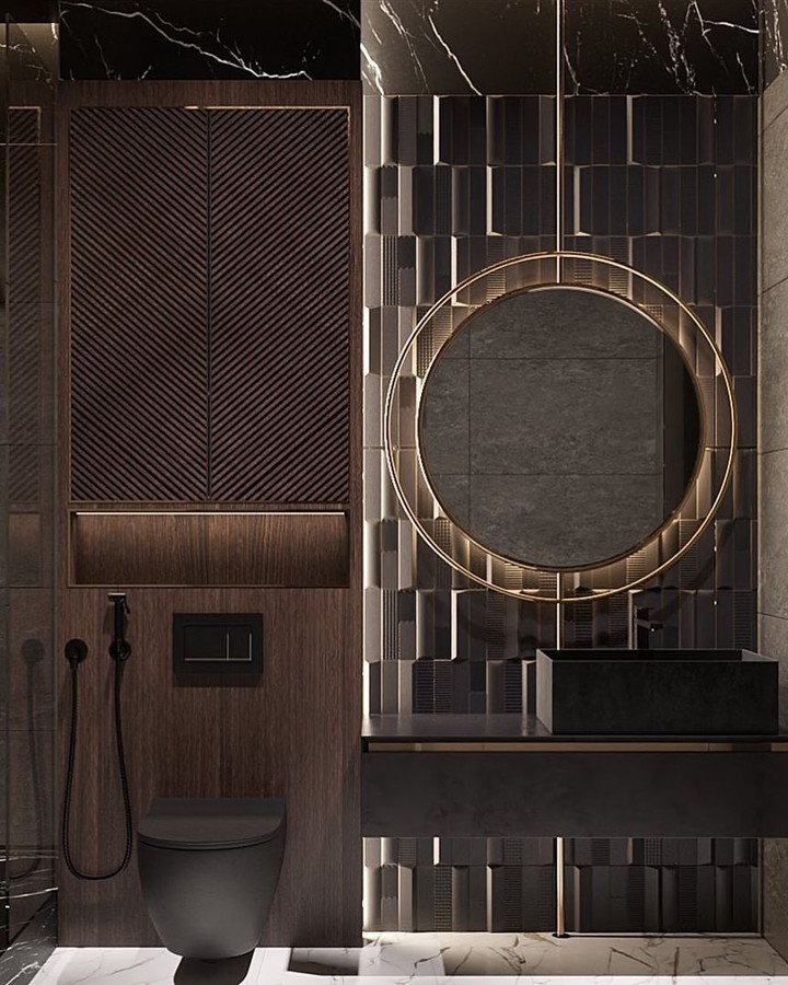 Elegance v černé, antracitové a tmavém dřevě: 20 inspirací pro koupelnu s wow efektem
