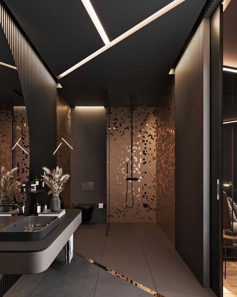 Elegance v černé, antracitové a tmavém dřevě: 20 inspirací pro koupelnu s wow efektem
