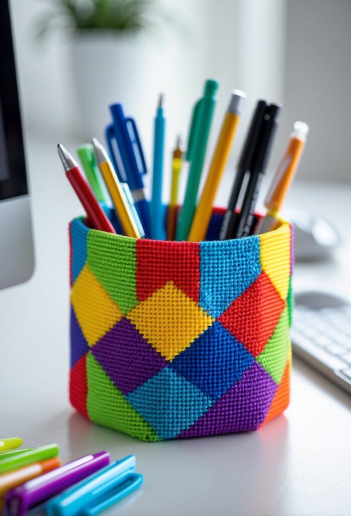 15 kreativních nápadů z plastové vyšívací mřížky pro domácí tvoření