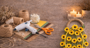 Kouzlo juty: Handmade dekorace s pěnovými květy a tvarovacími drátky