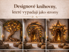 Designové knihovny, které vypadají jako stromy s osvětlením