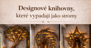 Designové knihovny, které vypadají jako stromy s osvětlením