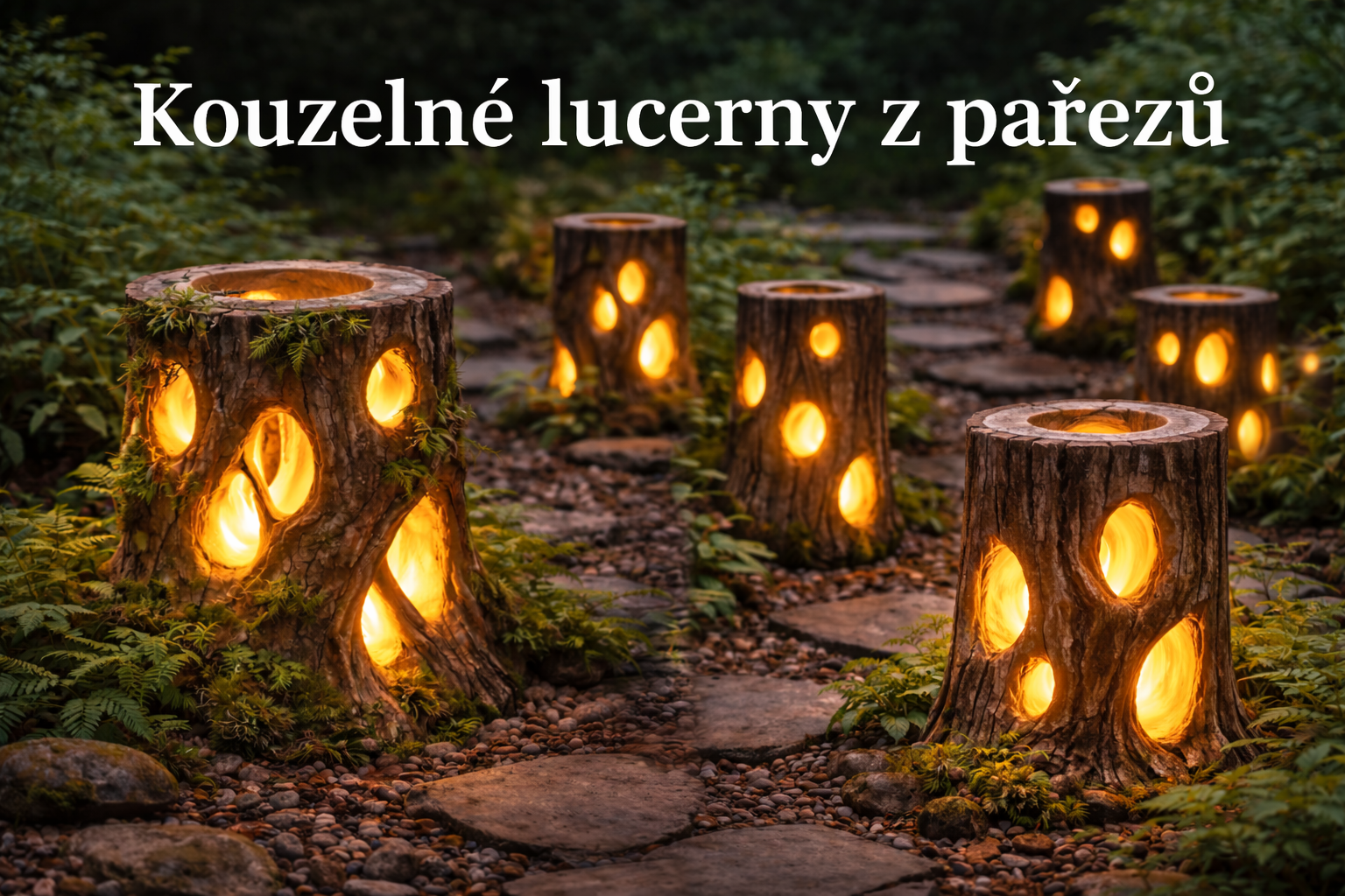 Kouzelné lucerny z pařezů pro krásně osvětlenou zahradu