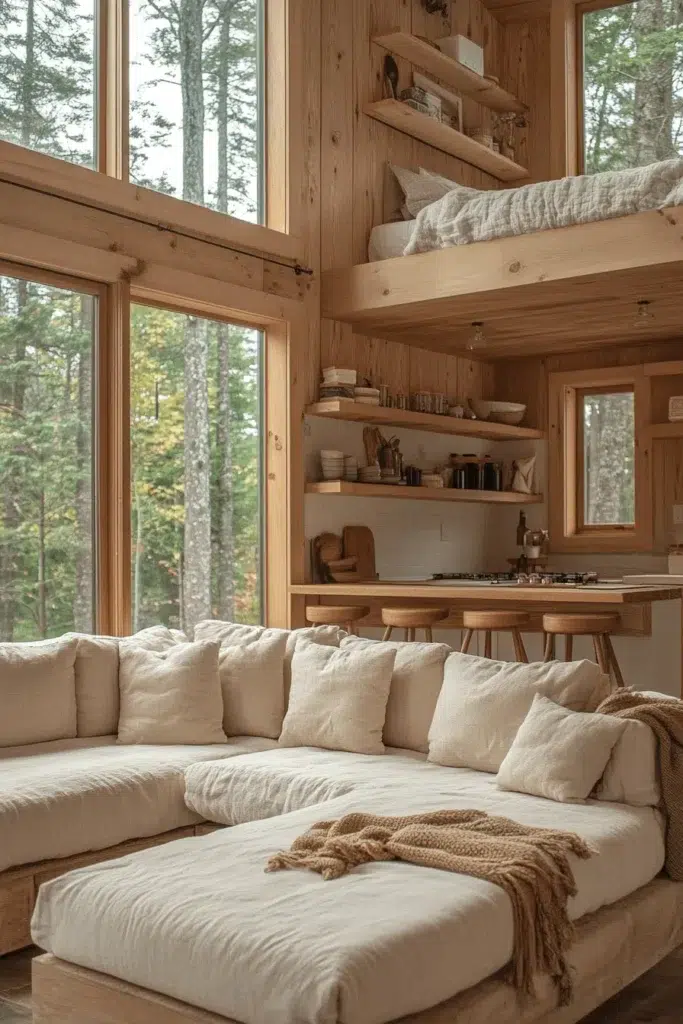 Malé chatky s velkým kouzlem: interiéry, které působí útulně a domácky