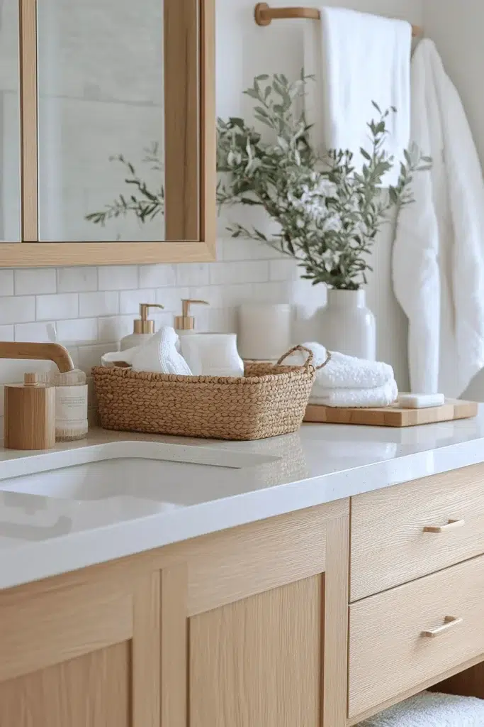 Inspirace pro koupelnu ve stylu Japandi: koupání jako zenový rituál