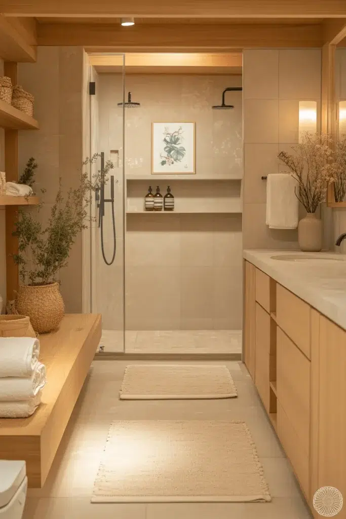 Inspirace pro koupelnu ve stylu Japandi: koupání jako zenový rituál