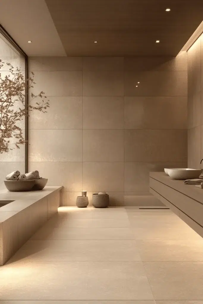 Inspirace pro koupelnu ve stylu Japandi: koupání jako zenový rituál