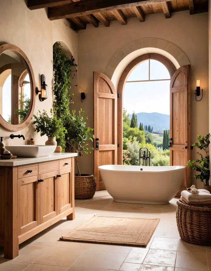 Toskánská koupelna: hřejivá elegance Středomoří pro váš každodenní relax