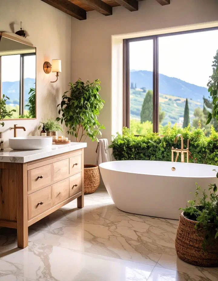 Toskánská koupelna: hřejivá elegance Středomoří pro váš každodenní relax