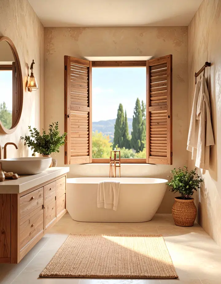 Toskánská koupelna: hřejivá elegance Středomoří pro váš každodenní relax