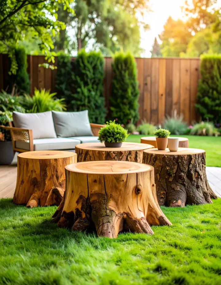 Inspirativní nápady na dekorování pařezů pro elegantní přírodní zahradní design