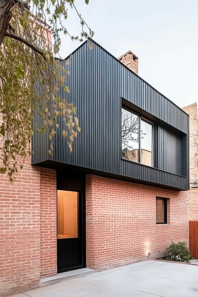 Minimalistická estetika s kombinací cihly a obkladu pro moderní a svěží vzhled domova