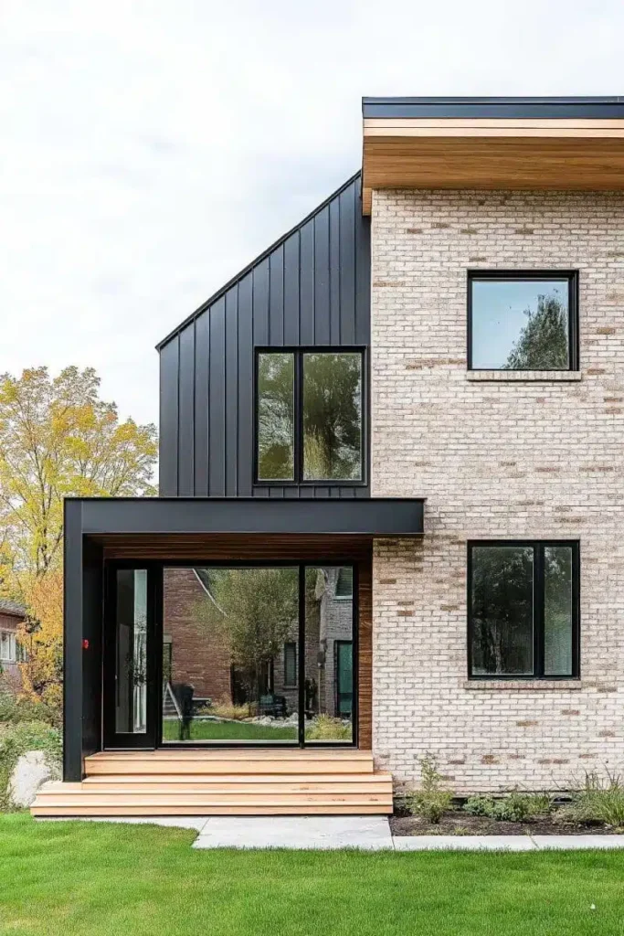 Minimalistická estetika s kombinací cihly a obkladu pro moderní a svěží vzhled domova