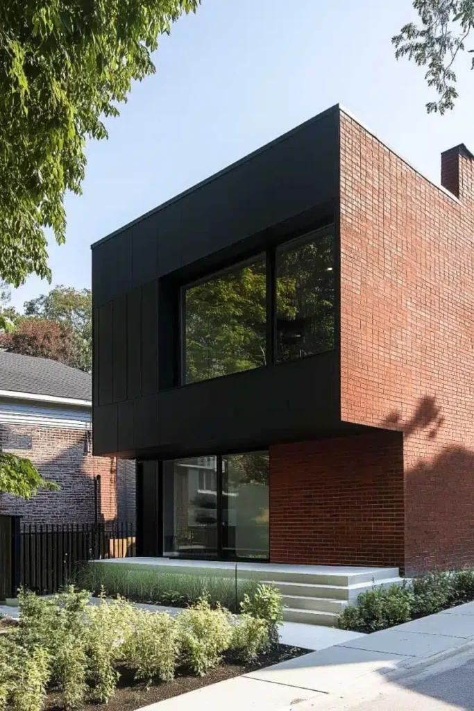 Minimalistická estetika s kombinací cihly a obkladu pro moderní a svěží vzhled domova