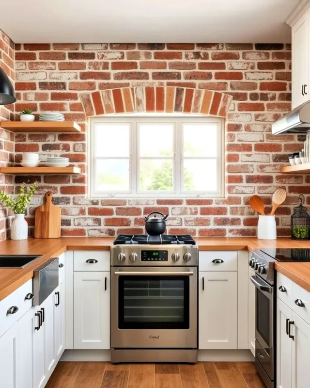 Inspirace pro kuchyně s cihlovým obkladem za linkou: nejkrásnější řešení a designy
