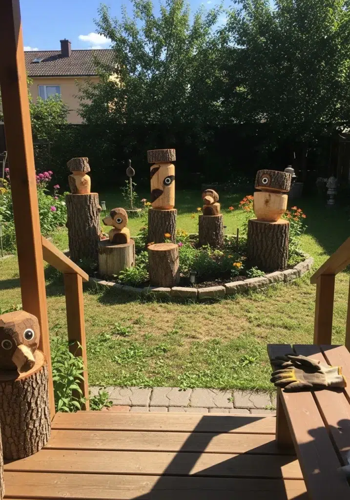 Nápadité zahradní projekty z kmenů stromů