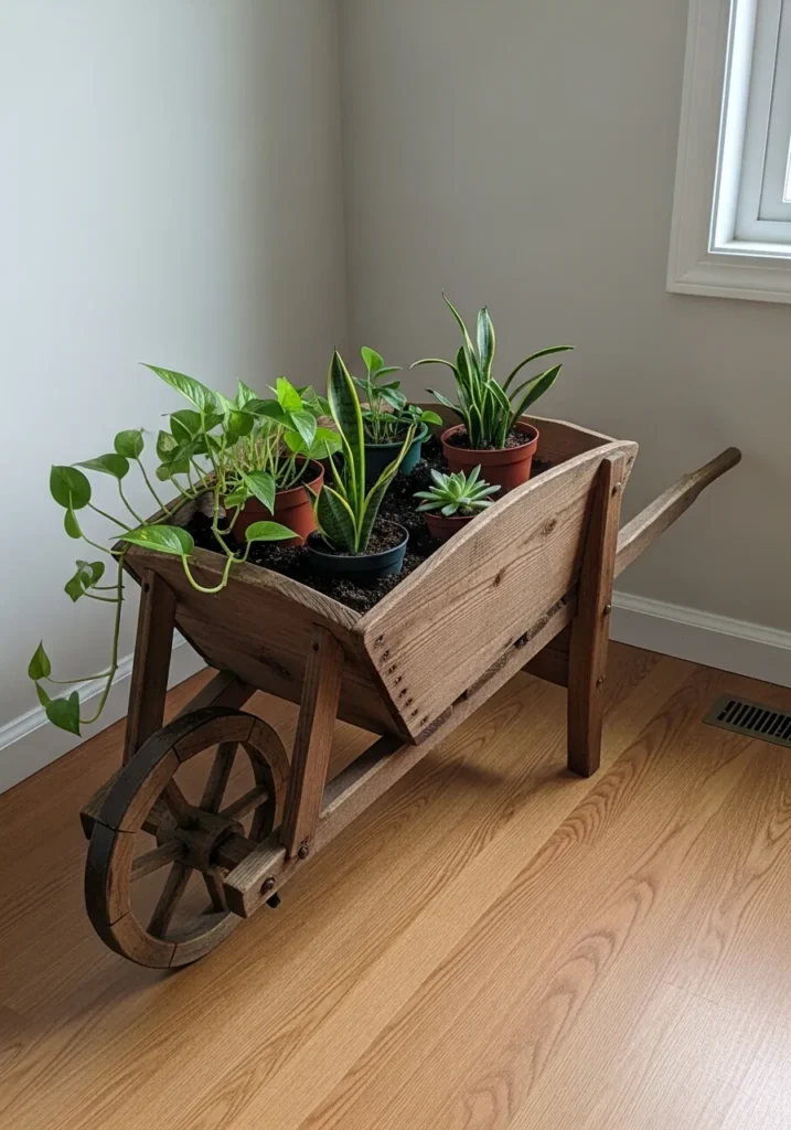 Zahradní vozík jako stylový květináč: kreativní inspirace