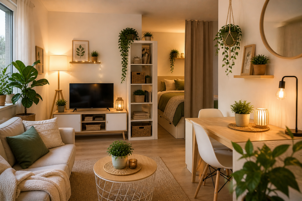 Proměna malé garsonky: DIY řešení, která šetří místo