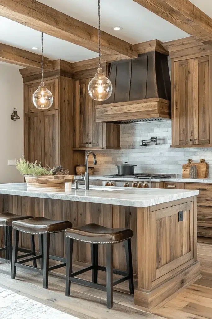 Ořechové kuchyňské skříňky plné elegance a přírodního šarmu