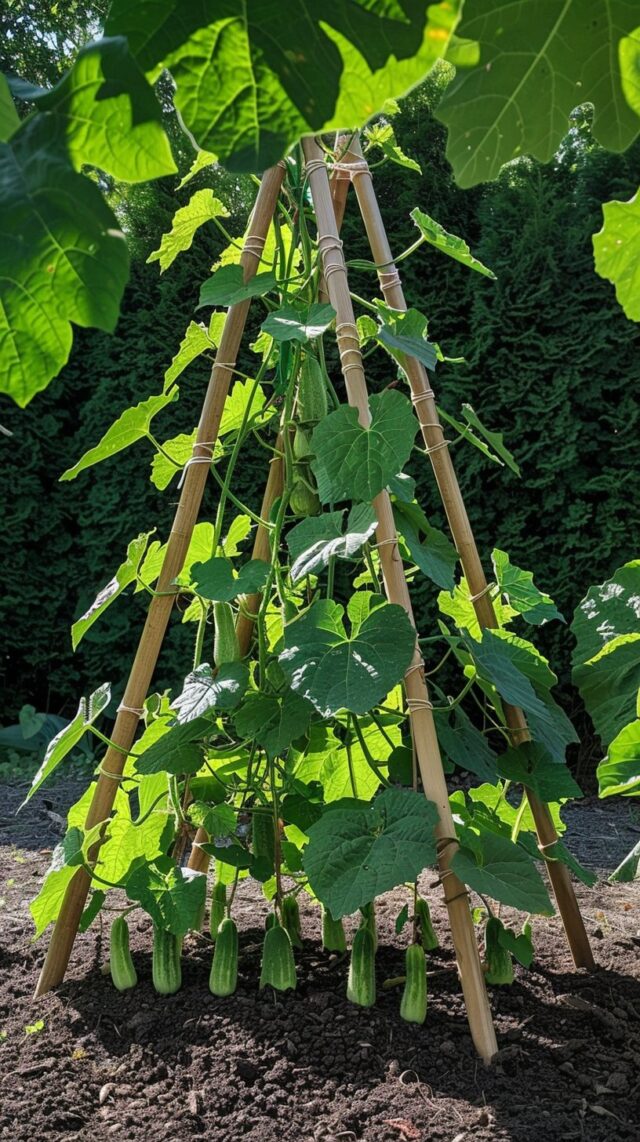 Jednoduché DIY nápady na oporu pro okurky, které zvládne každý