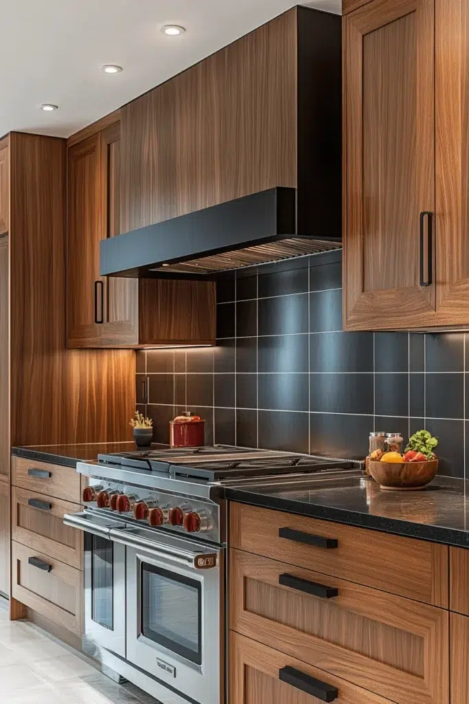 Ořechové kuchyňské skříňky plné elegance a přírodního šarmu
