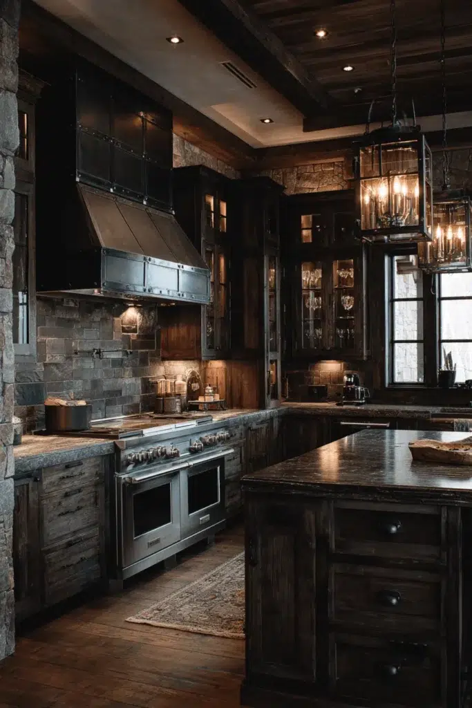 Elegantní inspirace pro kuchyňské skříňky z tmavého dřeva