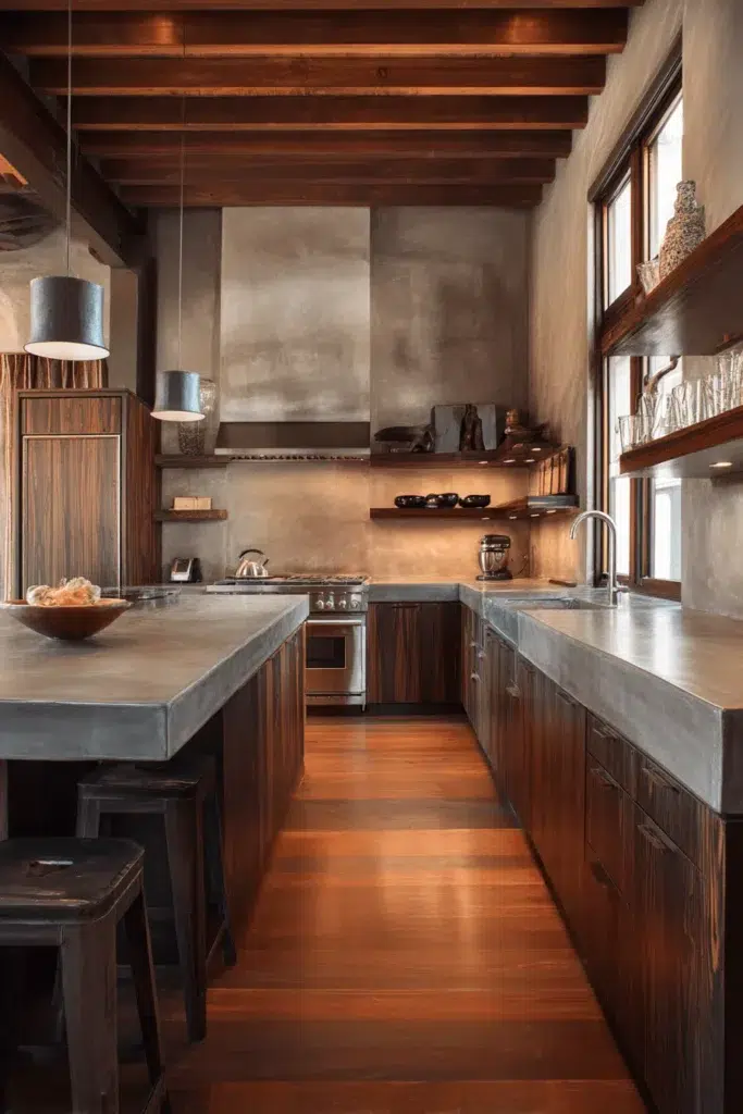 Elegantní inspirace pro kuchyňské skříňky z tmavého dřeva