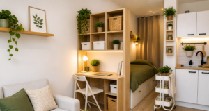 Proměna malé garsonky: DIY řešení, která šetří místo