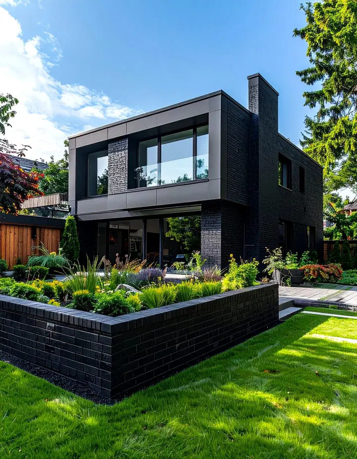 Černá cihla v exteriéru: nadčasová elegance pro moderní domov