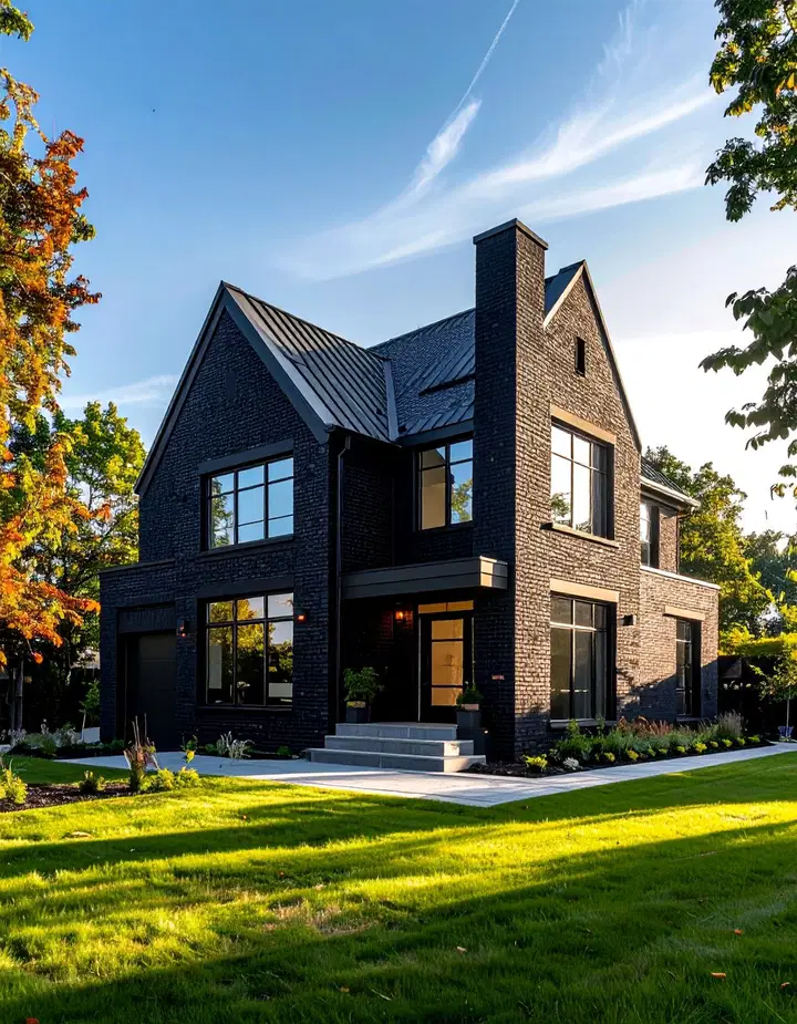 Černá cihla v exteriéru: nadčasová elegance pro moderní domov